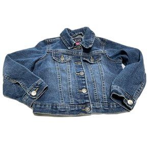 The Children's Place Girls Blue Denim Short Jean Jacket Size 4T  Snap Closure